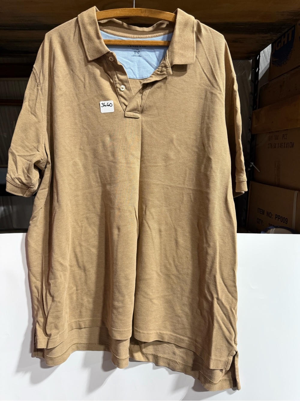 #3660-Lands' End Men's Polo Shirt - Tan